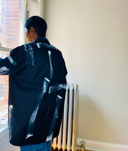 Load image into Gallery viewer, PAINTED ABSTRACT SHIRT-DRESS BLACK/WHITE
